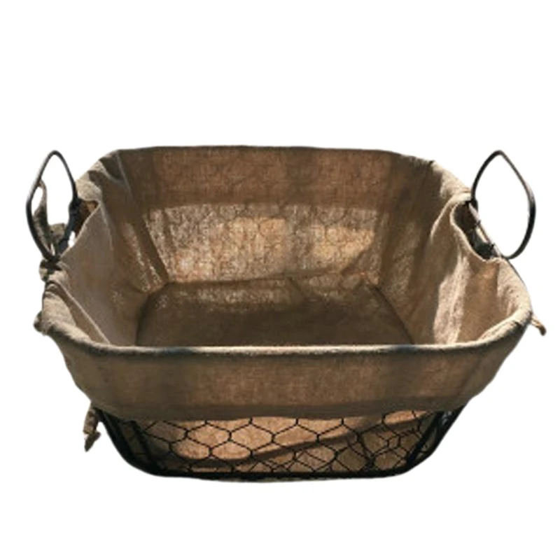 A98U Metal Art Storage Baskets Industrial Style Kitchen Snack Storage Basket Picnic Bread Container