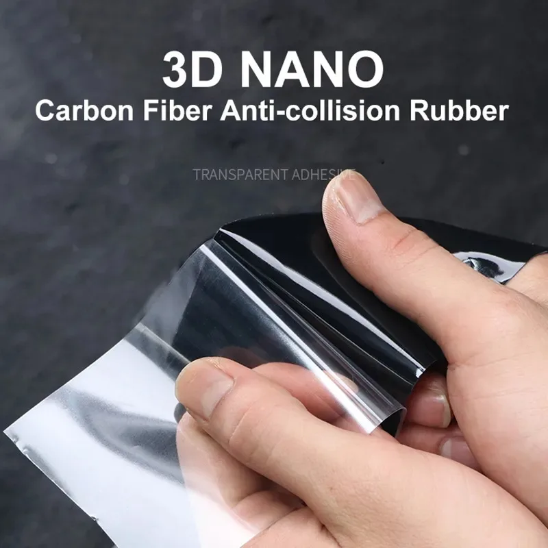 3D Carbon Fiber Sticker Paste Car Threshold Protective Film Anti Scratch Waterproof Matte Black Nano Sticker for Car Body