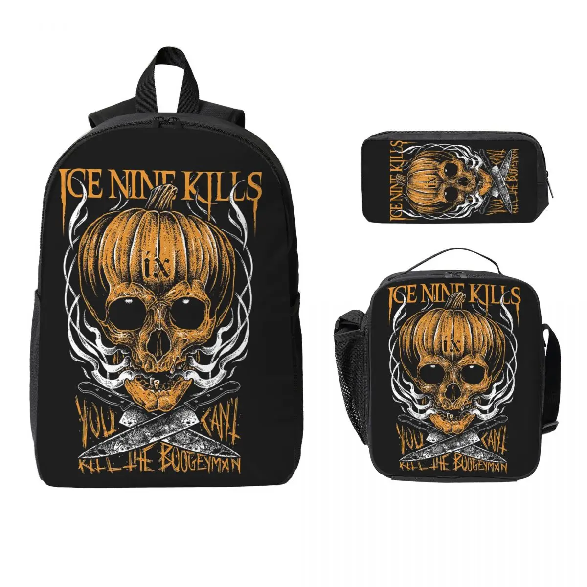 

Michele Nolli Ice Nine Kills Backpack Boys Girls BookBag School Bag Computer Shoulder Bags 3ps Insulated Lunch Bag Pencil Case
