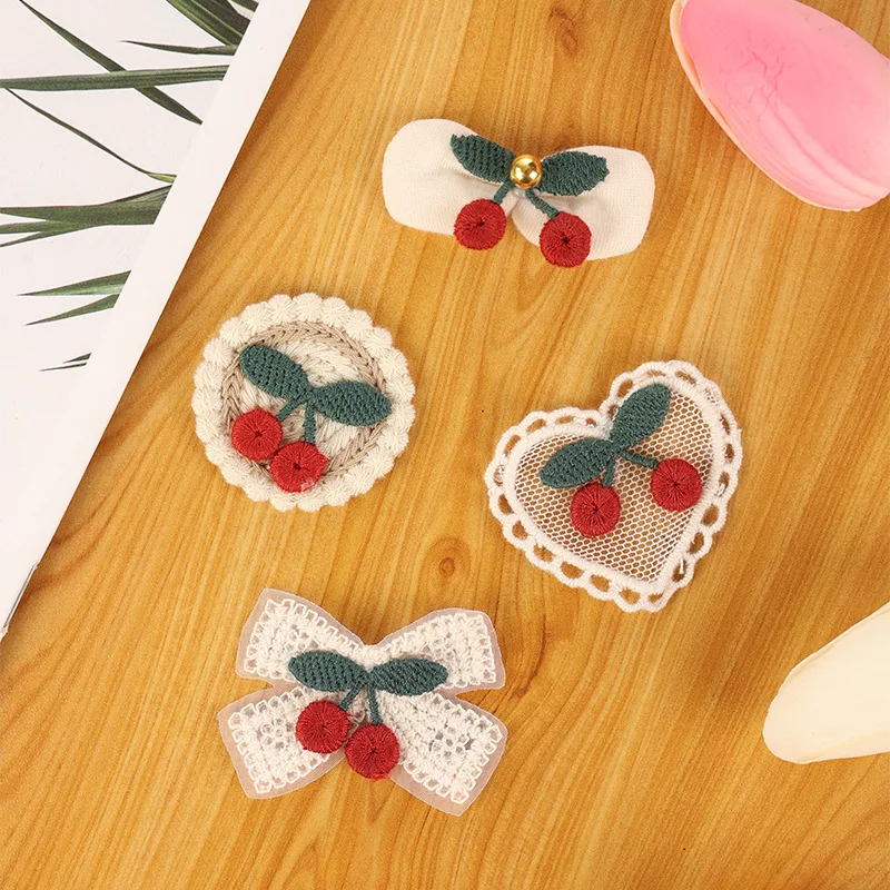 

Beautiful Cherry Garment Accessories DIY Hair Clip Material DIY Bucket Hat Clothes Decorative Bowknot