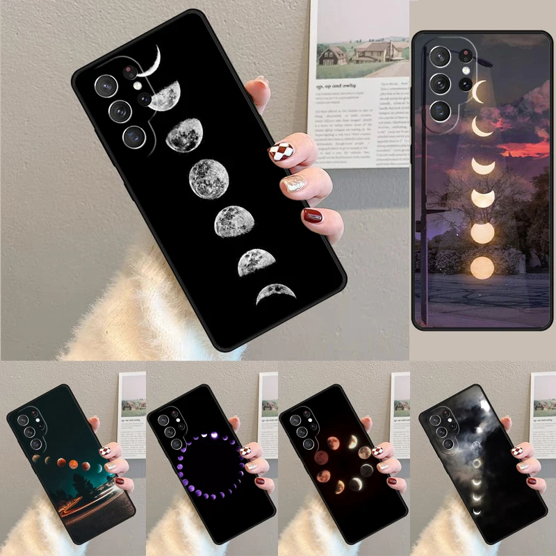 MOON PHASES Silicone Phone Case For Samsung Galaxy note 10 pro S26 S25 S24 S23 S22 S21 Plus S25Ultra Capa Cover