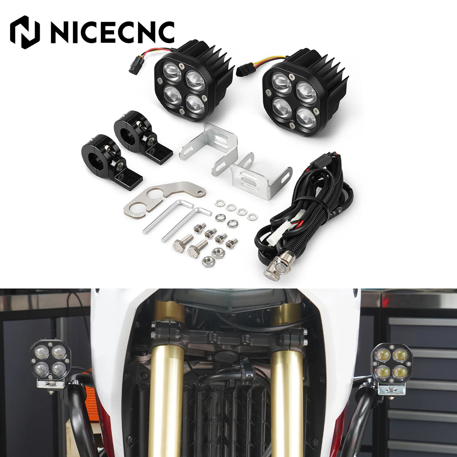 

For 2019-2024 Yamaha Tenere 700 T7 XTZ 700 Front Lighting Kit Auxiliary Spotlight Headlight Headlamp T700 T7 TENERE700 XTZ700