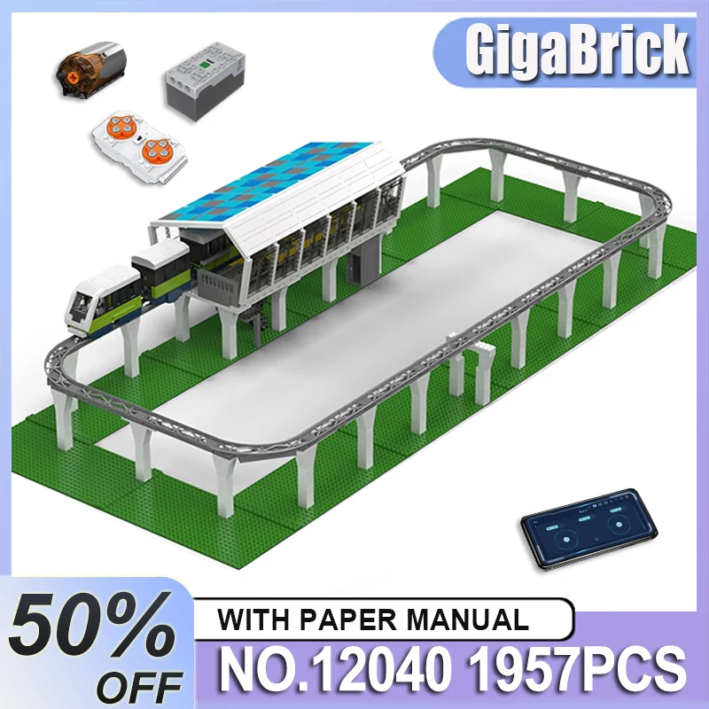 

Railway Train Mould King 12040 Building Blocks Crafted Express Light Rail Train Assembly Puzzle DIY Toys Boys Brithday Gifts Kid