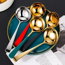 304 Stainless Steel Long Handle Soup Spoon Colander Hot Pot Ramen Scoop Bouillon Tablespoons Skimmer Kitchen Dishes Tableware