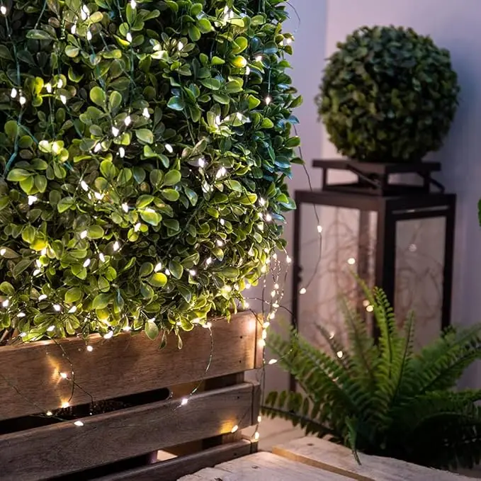 10/200 متر Led الأسلاك الخضراء الجنية سلسلة أضواء مع جهاز التحكم عن بعد لعيد الميلاد في الهواء الطلق الزفاف حديقة فناء غرفة الديكور #4