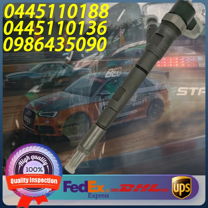 

0445110188 0445110136 0986435090 1980H3 96528920 Common Rail Injector For Citroen Ford Mazda Peugeot Volvo 1.6 Engine