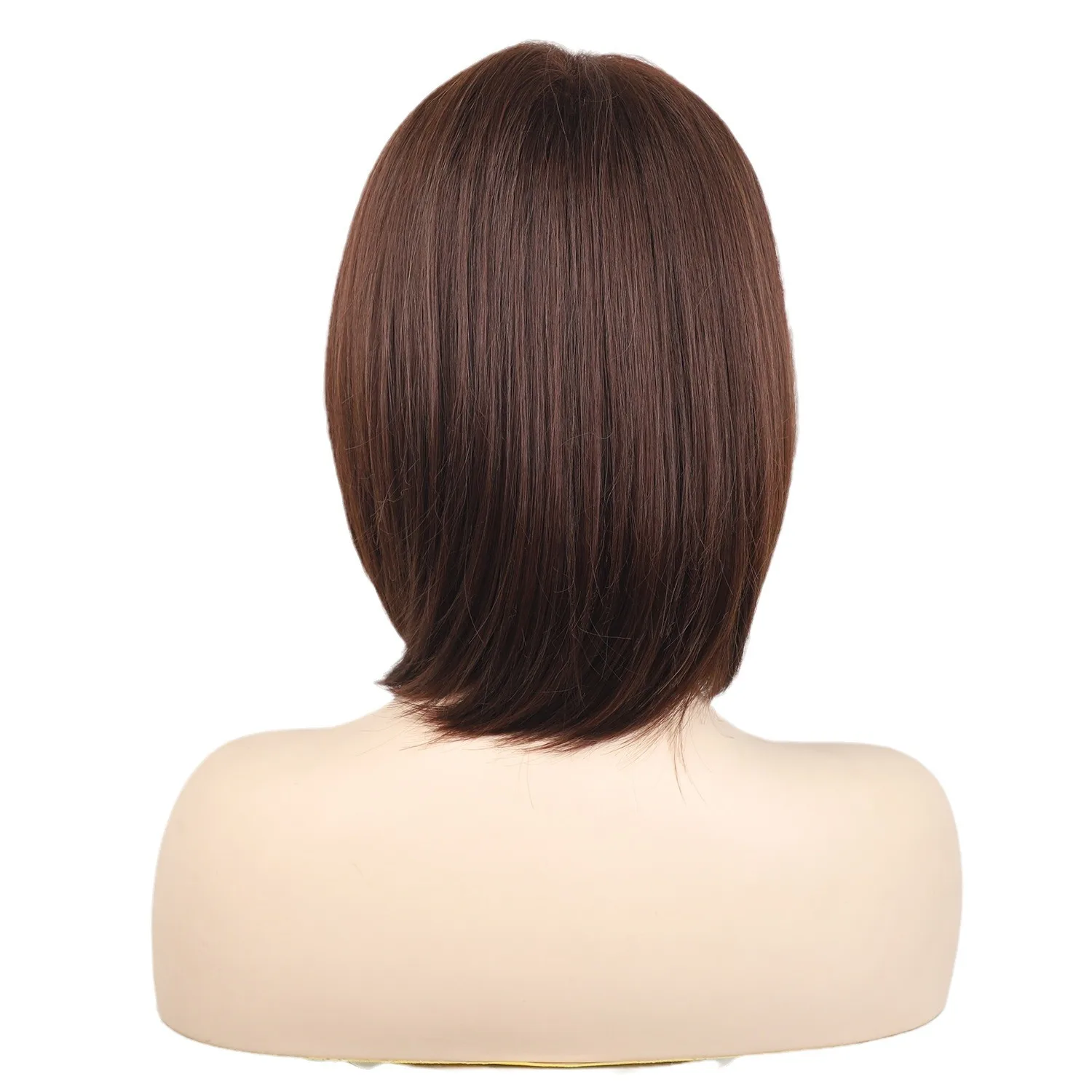 Perruques européennes et américaines pour femmes, cheveux courts et lisses, tête Bobo, frange obturée, couvre-chef en fibre chimique