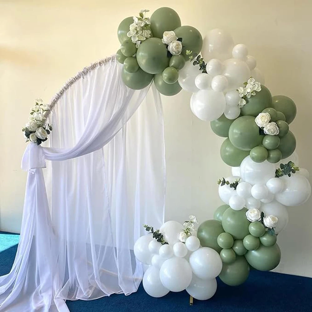 Avocado Green Balloons Garland Arch Kit White Green Globos  Wedding Anniversary Bride Shower Birthday Party Balloon Decoration