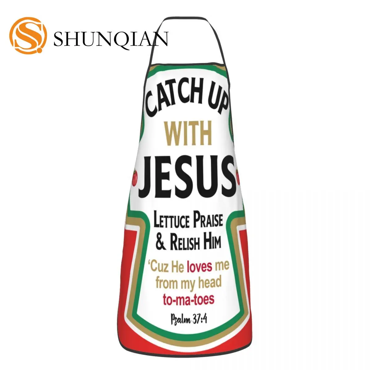 Funny Christian Ketchup Pun Food Meme Apron Adult Women Men Chef Tablier Cuisine for Cooking Kitchen Catch Up With Jesus