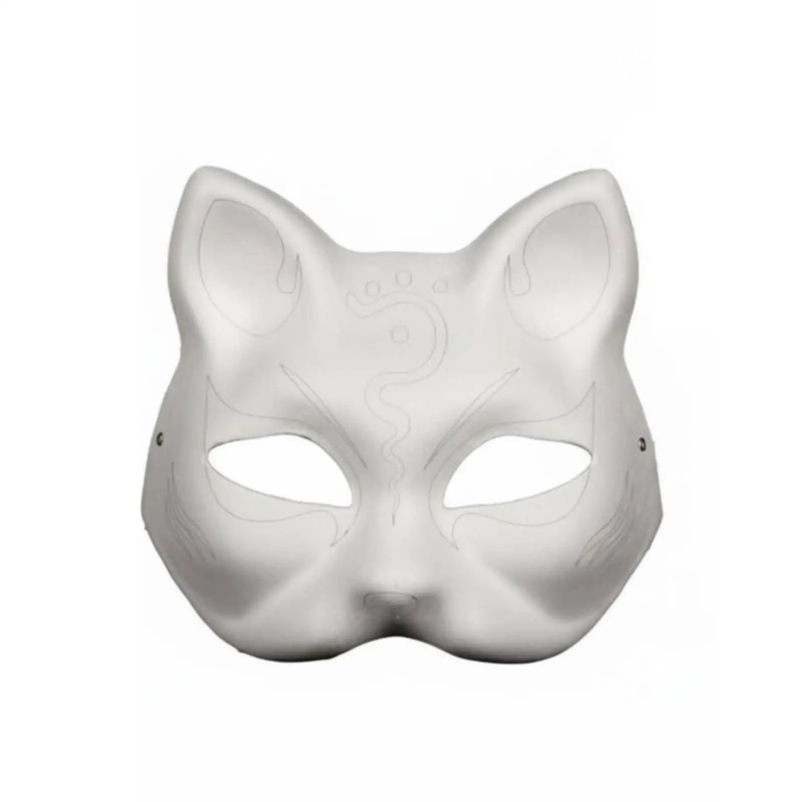 White DIY Face Mask for Artistic Design with Faint Outline for Beginners Children and Adults Creativity