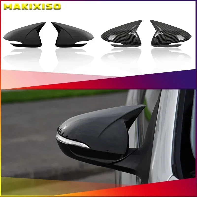 

For Hyundai Elantra AD Rearview mirror cover carbon fiber ox horn rearview mirror cover rearview mirror cover