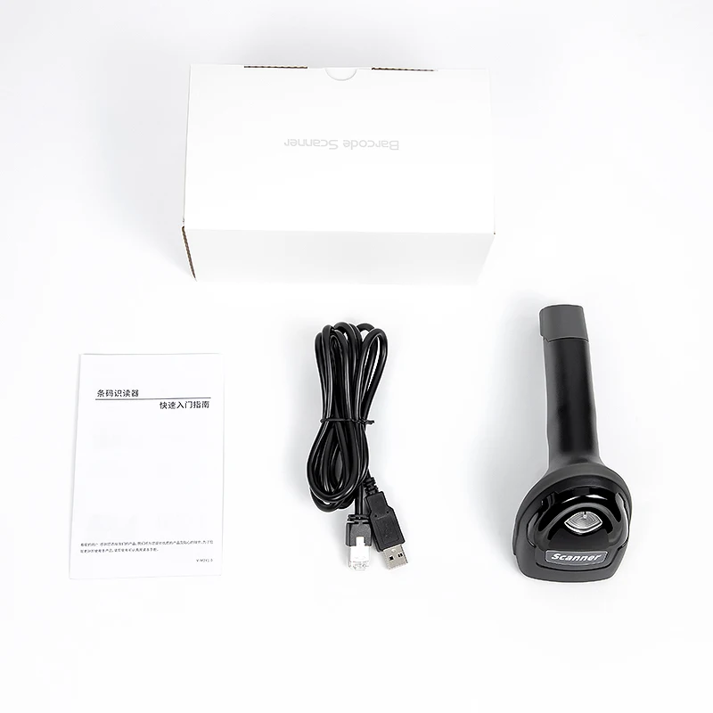 HS-27 Wired for Bluetooth 2D/QR Code Barcode Scanner Auto/Manual Scan Modes USB&COM Interface Charging Dock in Stock