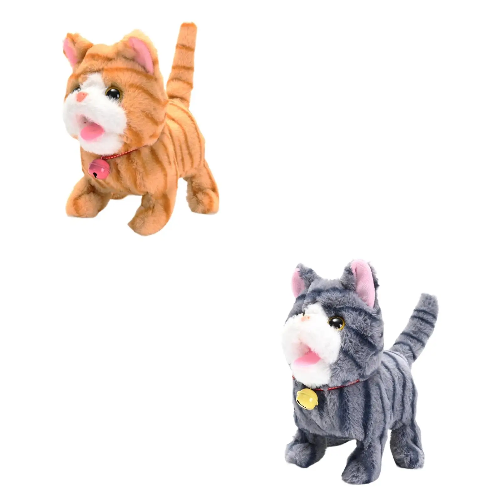 Electric Plush Toy Cat Meowing Electronic Cats Tail Wagging Cuddly Plush Animal Children's Pet Toy Cat for Kids Toy