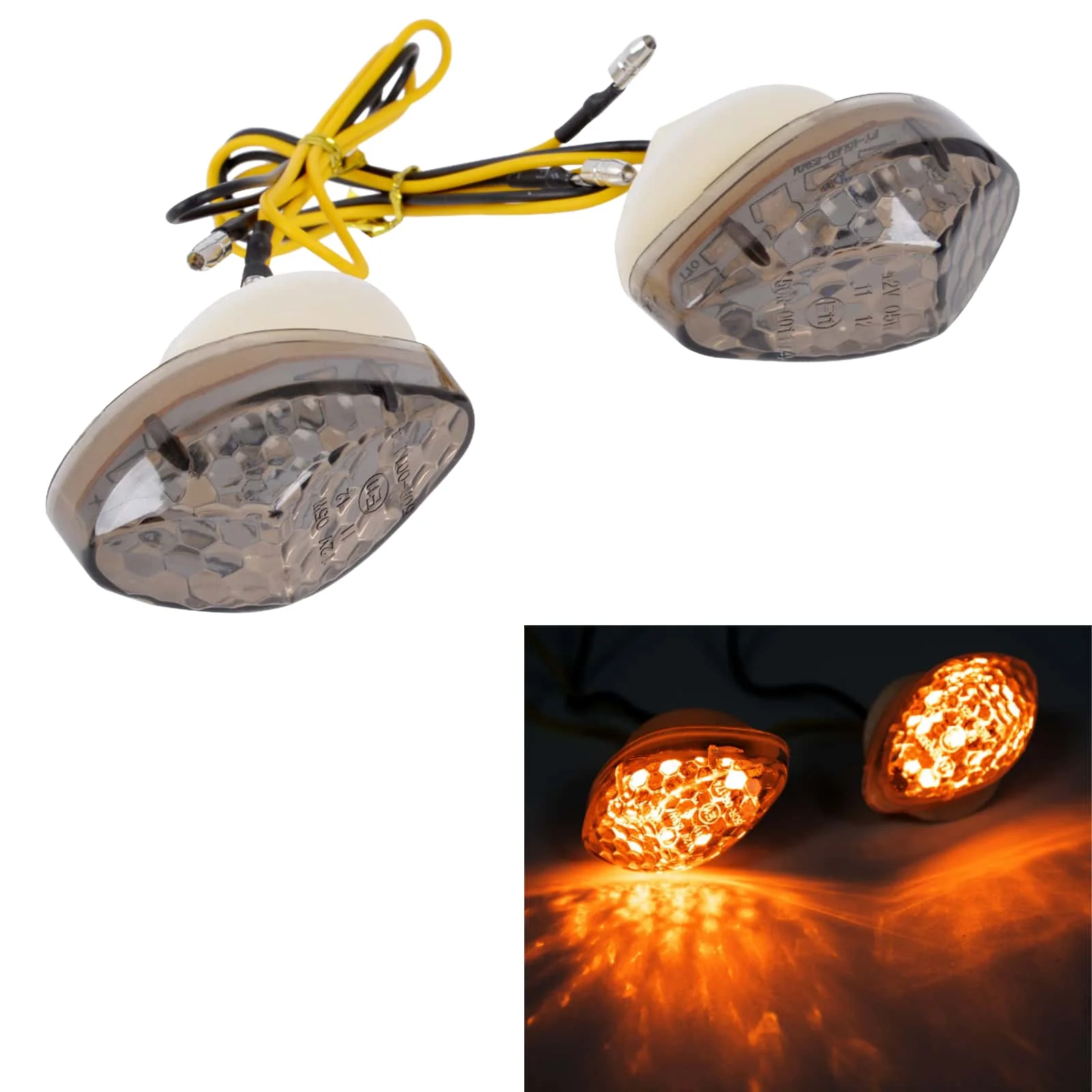 For Honda CBR600RR CBR1000RR 2004-2007 Kawasaki ZX6R ZX10R Yamaha R6 R1 Suzuki 2Pcs Motorcycle LED Turn Signal Lights