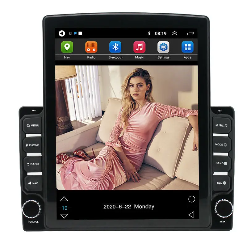 9.7 inch Vertical touch screen universal android 1+16GB car mp5 radio player gps autoradio car electronics