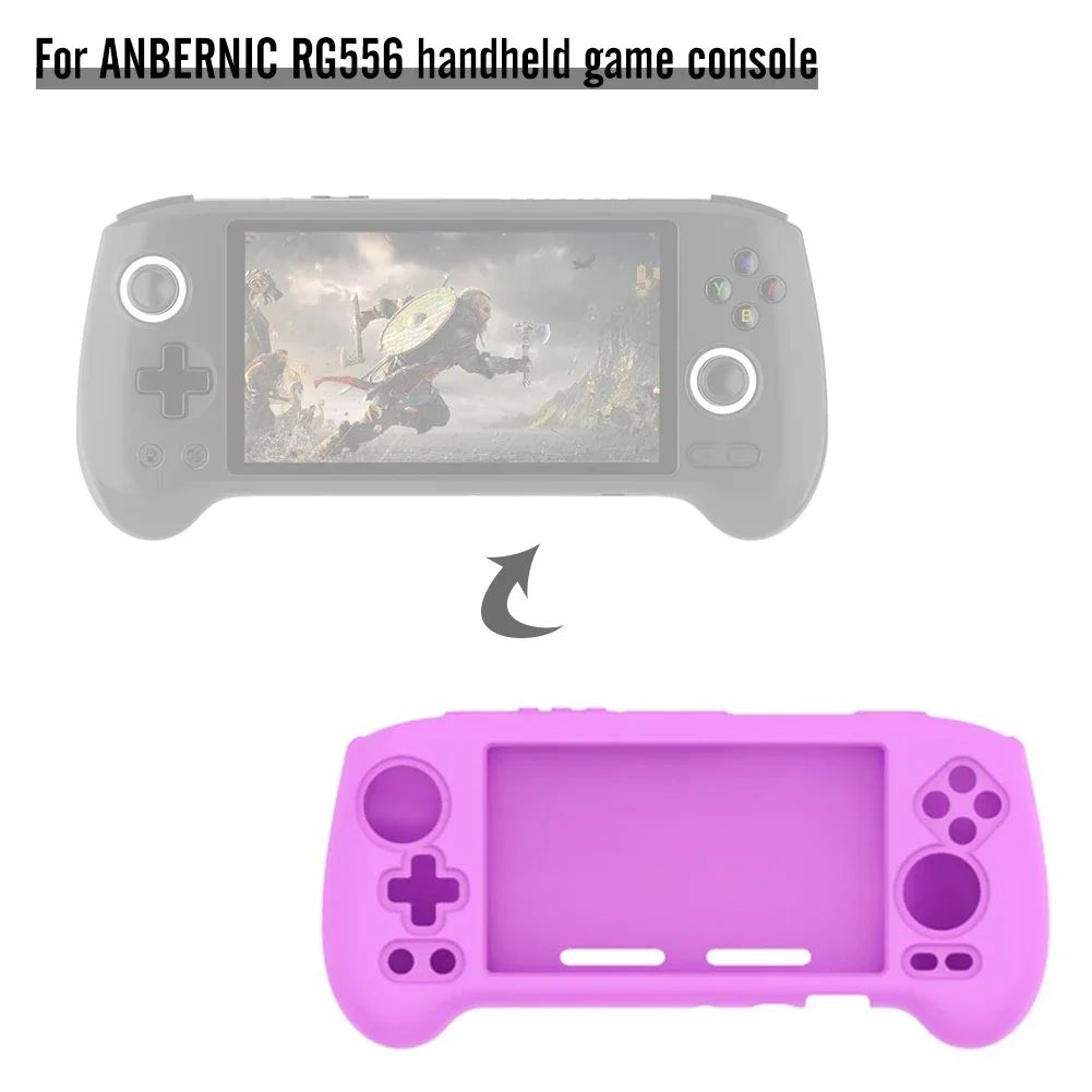 غطاء حماية من السيليكون مضاد للخدش وحدة تحكم ألعاب غطاء من السيليكون جلد واقي لوحدة تحكم ألعاب محمولة باليد Anbernic RG556