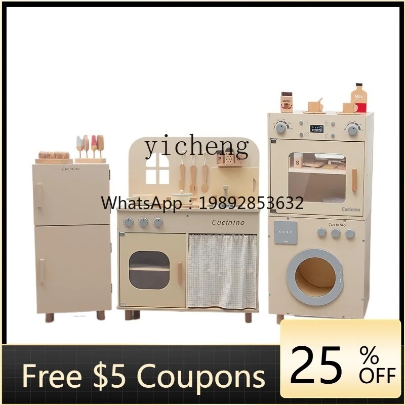 XL ألعاب المطبخ للأطفال لعب منزل محاكاة طاولة الشواء فتاة الطبخ أدوات المطبخ الخشبية