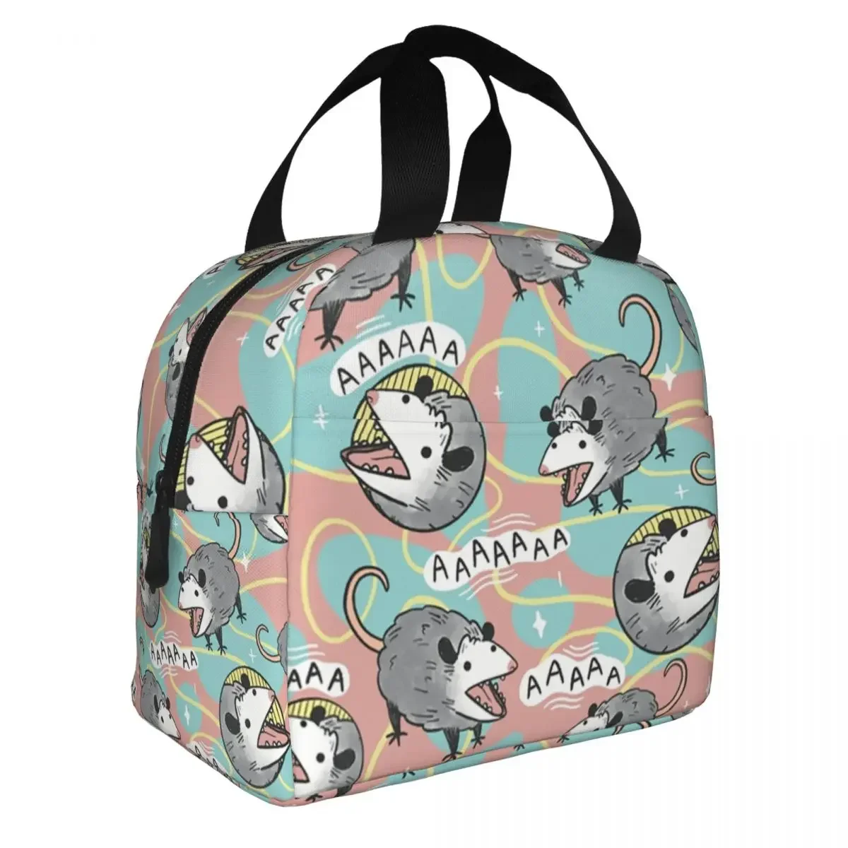 Opossum Screm Insulated Lunch Bag for Camping Travel Animal Pet Resuable Thermal Cooler Lunch Box Women Kids