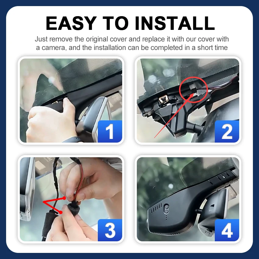 HESHECAM 4K Dash Cam for VW Golf GTIR (2014-2024), Original Style HD Night Vision, Wide Angle, MK7 / 7.5 / 8 Compatible