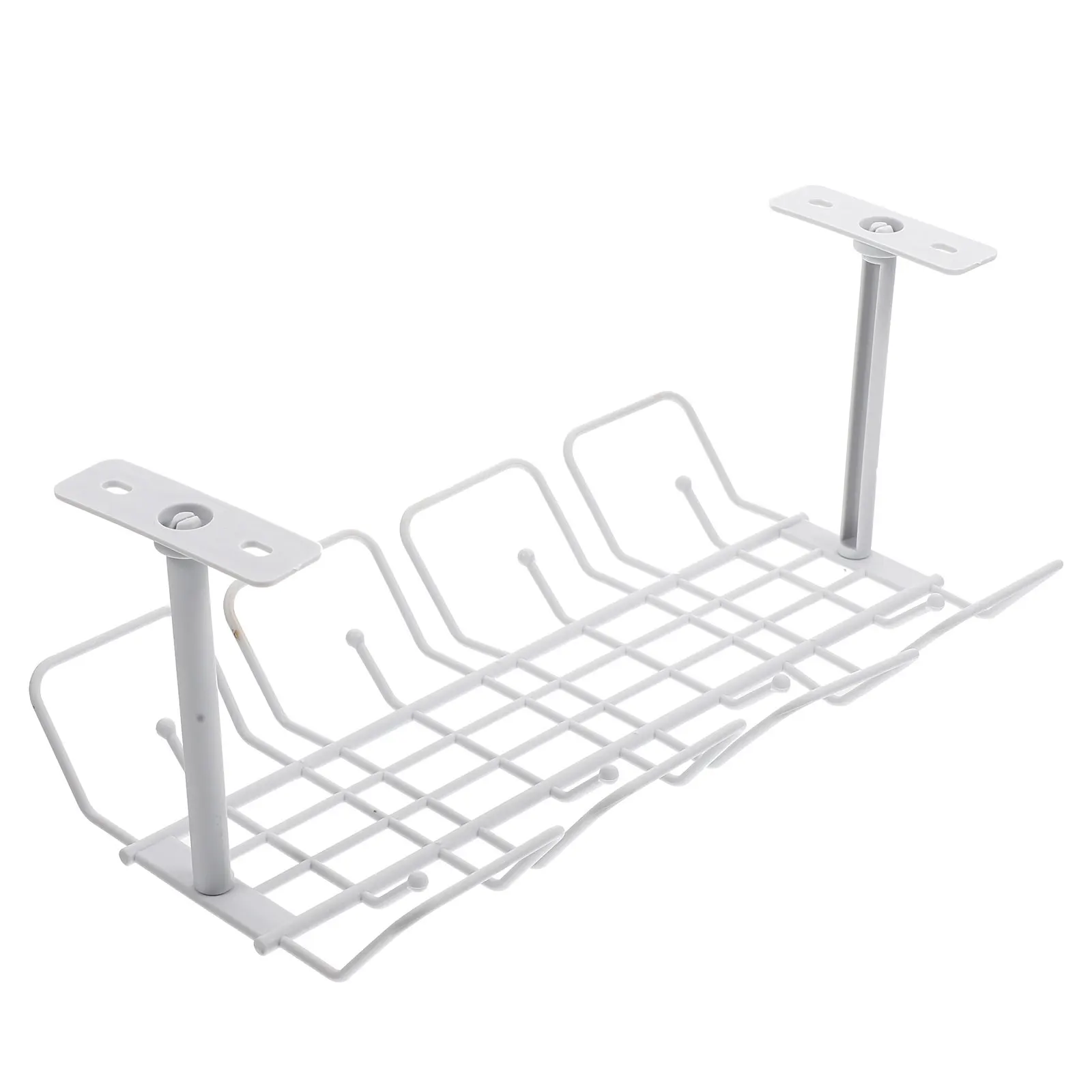 

Wire Storage Rack Desk Organizer Cable Tray Holder for Cables Pens Phones Strong Structure Easy Storage Household Use