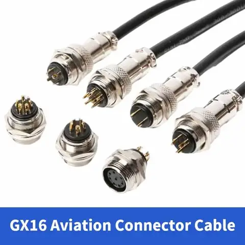 गोल्ड-प्लेटेड GX16 पिन AB रिवर्स्ड 2 3 4 5 6 7 8 पिन कनेक्टर केबल शुद्ध कॉपर 6MF GX16F एविएशन प्लग सॉकेट 0.3-3M वायर के साथ 6 best sales सोने की पिन - №1