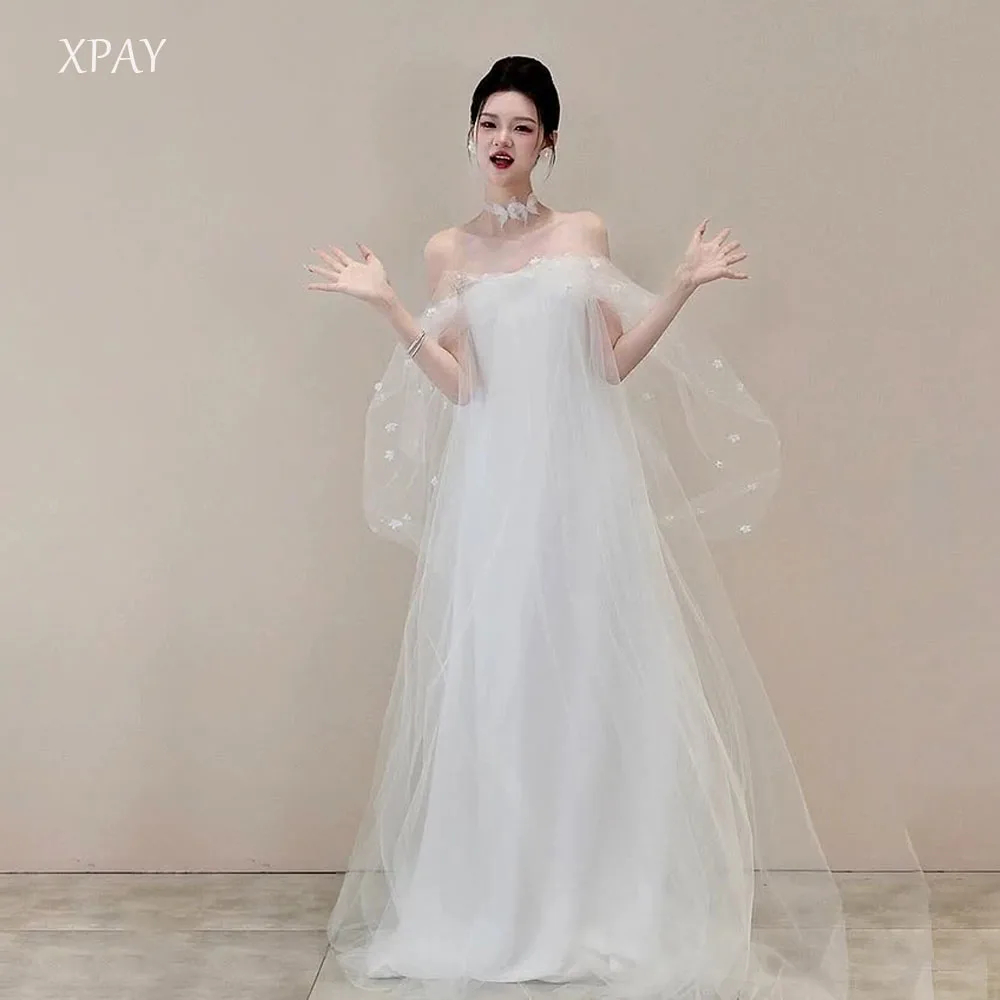 

XPAY Фея цвета слоновой кости Кружевные корейские платья A Line Свадебная фотосессия Мягкое тюлевое платье невесты Новое платье по индивидуальному заказу 웨딩드레스