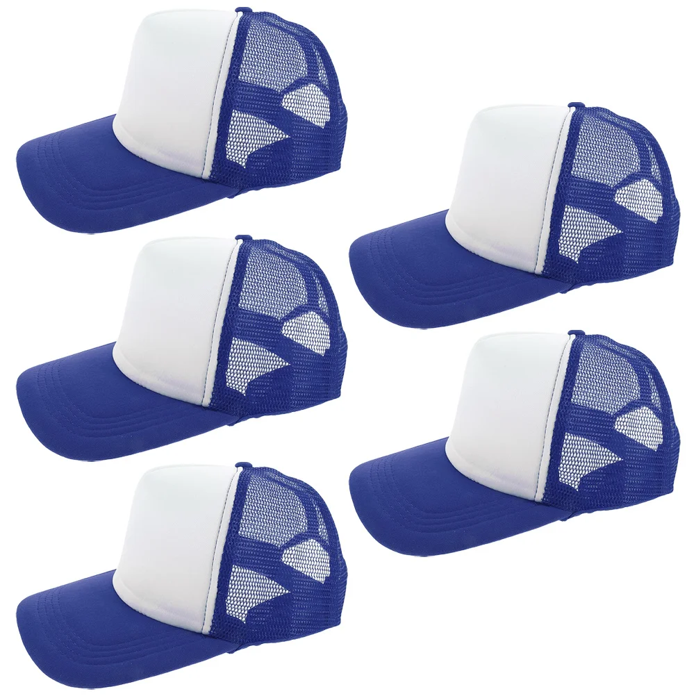

5Pcs Blank Mesh Baseball Caps Lightweight Breathable DIY Heat Transfer Hats Sublimation Hats for Outdoor Casual Wear