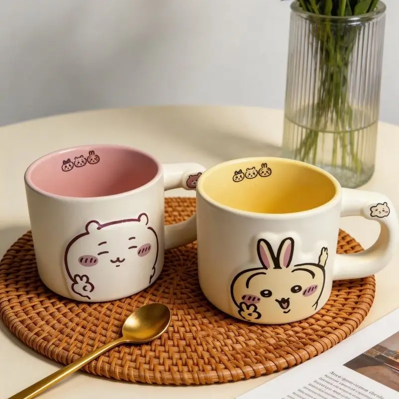 Anime Chiikawa Tasse Cartoon Keramiktasse Niedliche Usagi Hachiware Mädchenherz Studenten-Wassertasse Kaffee-Milch-Tasse Festtagsgeschenk