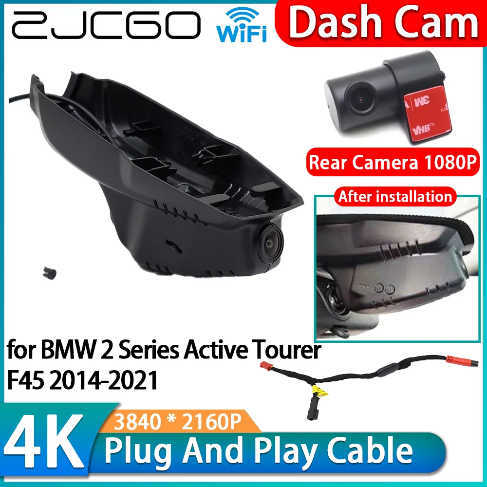ZJCGO for BMW 2 Series Active Tourer F45 2014-2021 4K 2160P Wifi G-Sensor DVR OEM Car Video Recorder Dash Cam Front Rear Camera