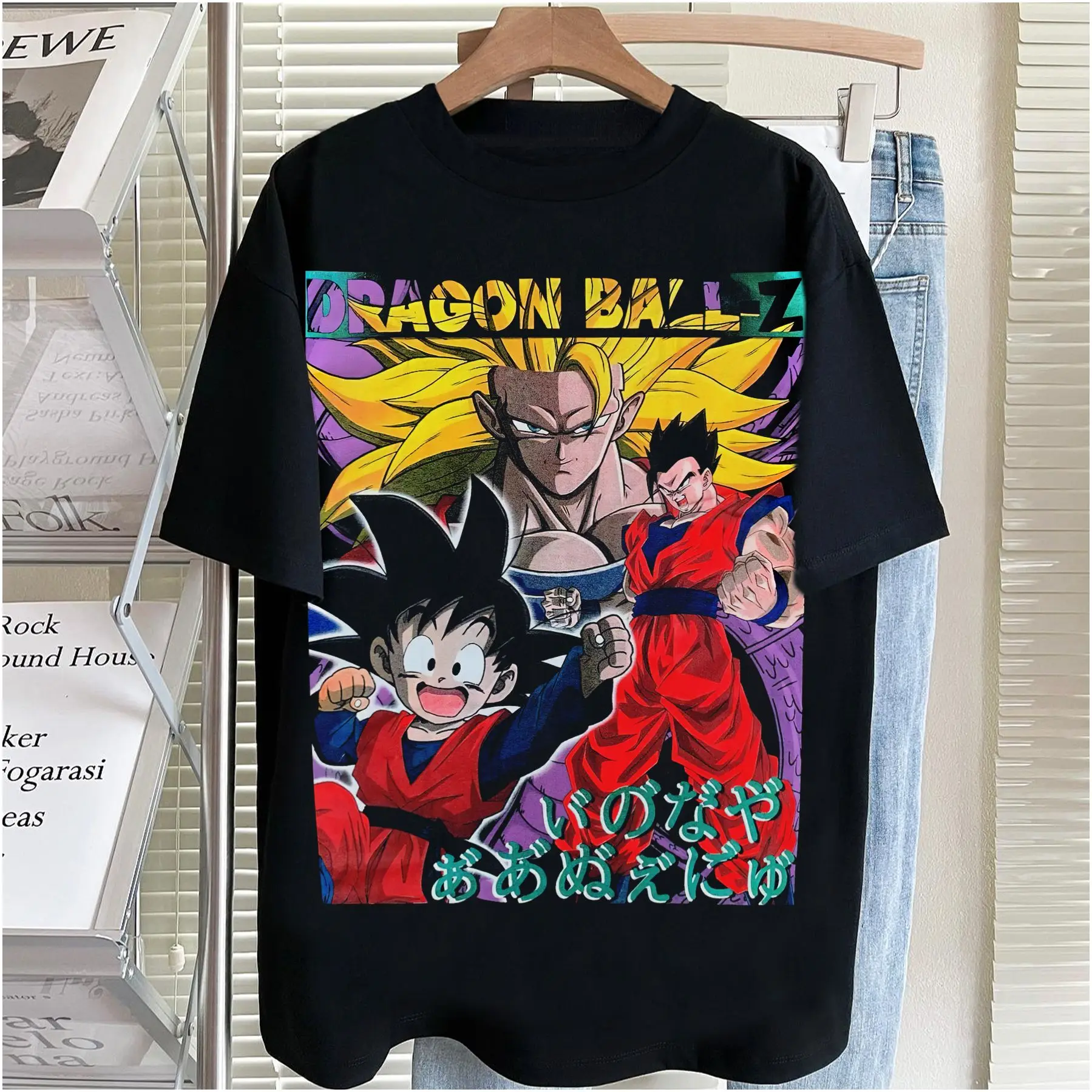 

Three Dragon Ball Animation Comic Pattern Printing Fashion Casual Men's Loose T-Shirt Printing Large Size Short Sleeve Top