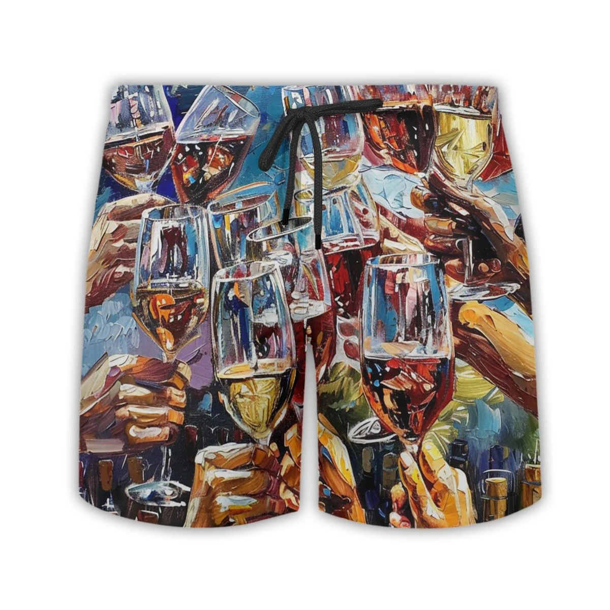 Wine Glass 3D Print Short Pants For Men Clothes Red Wine Hawaiian Mens Swim Beach Shorts Hip Hop Bar Party Trunks Wine Bermudas