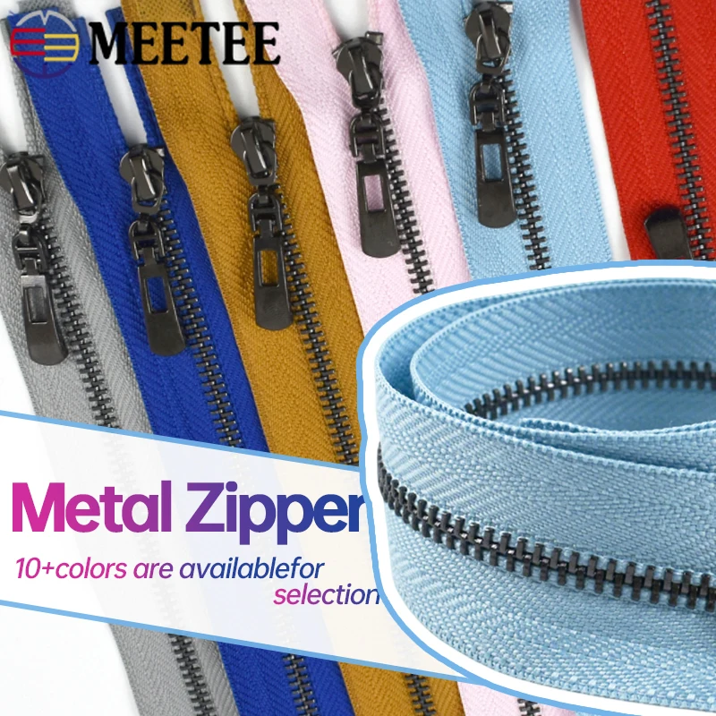 

2/5Pcs 3# 15-70cm Metal Zippers for Jacket Close/Open-End Zipper Tapes Shoes Pocket Zips Repair Kit DIY Garment Sewing Accessory