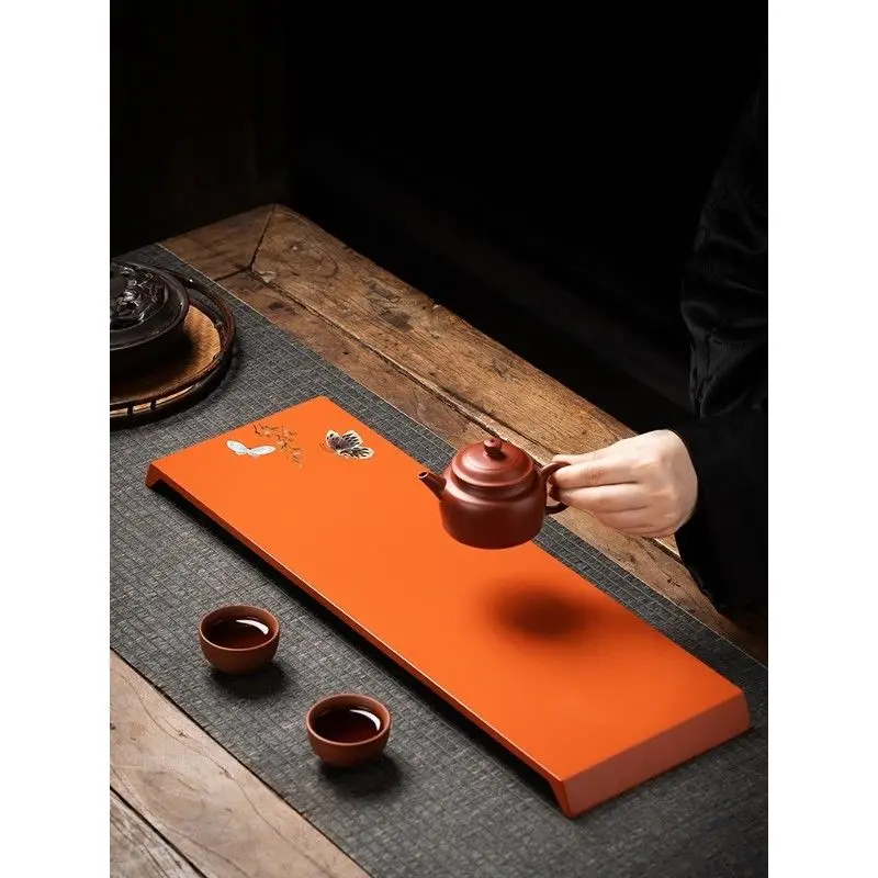 صينية شاي بسيطة مرسومة يدويًا على شكل فراشة الحب على شكل زهرة، مساحة شاي لغرفة الشاي الجافة #2