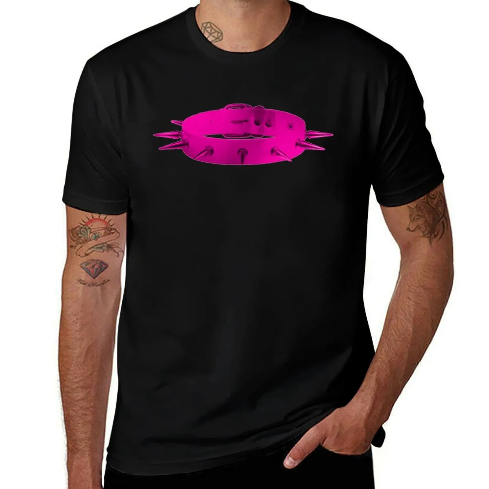 Pink Collar BDSM Fetish T-Shirt Classic Print Short Sleeve Shirt T-Shirt