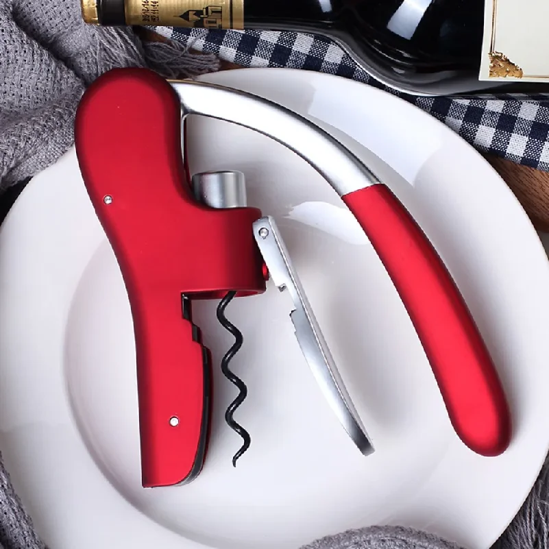 Professional Stainless Steel Wine Opener Waiters Corkscrew Leather Case Beer Bottle Opener And Foil Cutter Gift For Wine Lover view 6