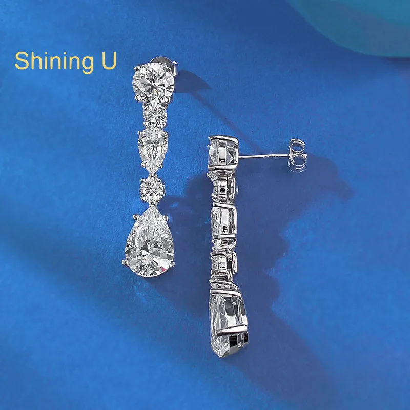 

Блестящие серьги-капли из стерлингового серебра 925 пробы 8*12 мм для женщин, ювелирные украшения для свадьбы и помолвки