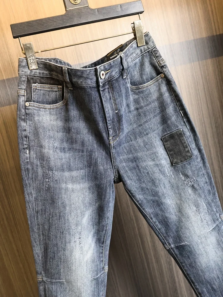 

Natural Wash Men's Slim Fit Stretchy Skin-Friendly Straight Jeans Trendy Spring Fashion Casual Cotton Polyester Spandex Blend