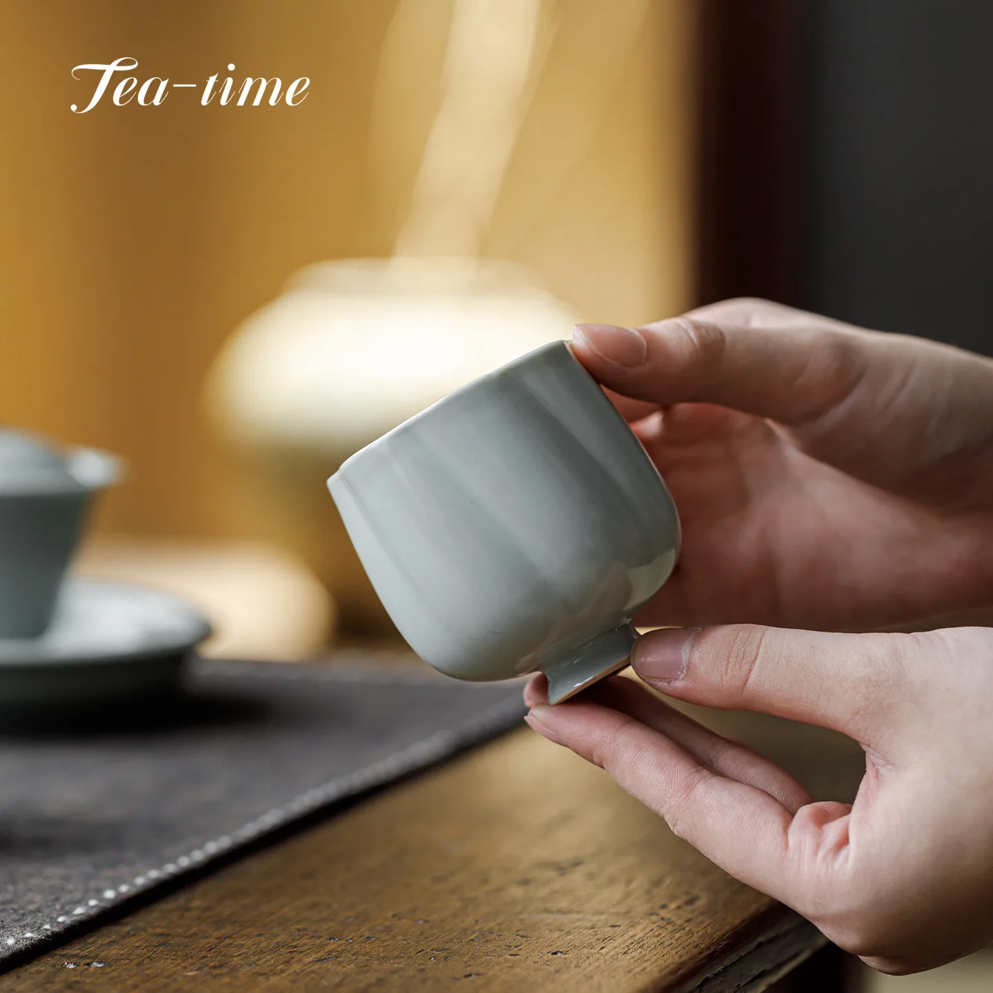 Ru Kiln Ceramic Tea Cup Handmade Petal Porcelain Cups Teacups Pair Bowl Mate Puera Teacup Maker Tool Beautiful Jingde Town Puer