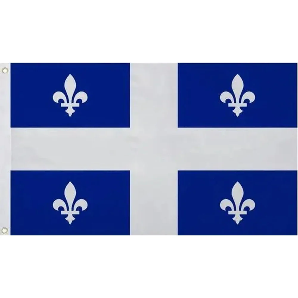 2X3FT Canada Quebec state flag Polyester Flag 5x3 FT custom PARTY Banner