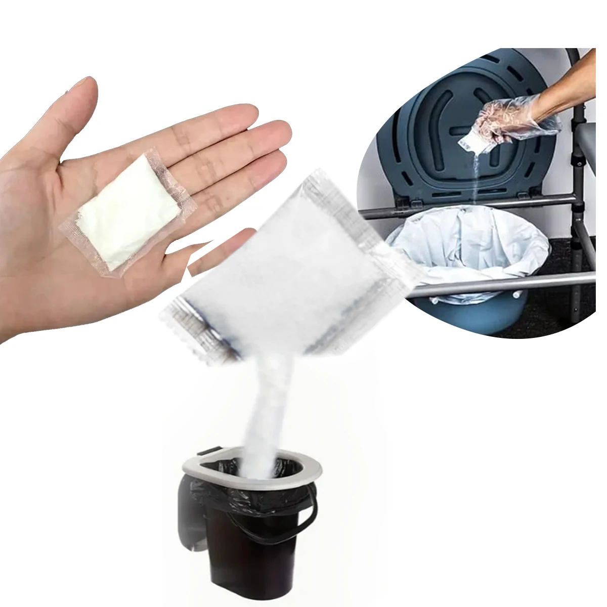 [Portatile |   Sgabello assorbente] 1/5/10/25/50 pezzi di sgabello portatile ad assorbimento rapido in polvere |   sgabello portatile in gel, portatile da esterno