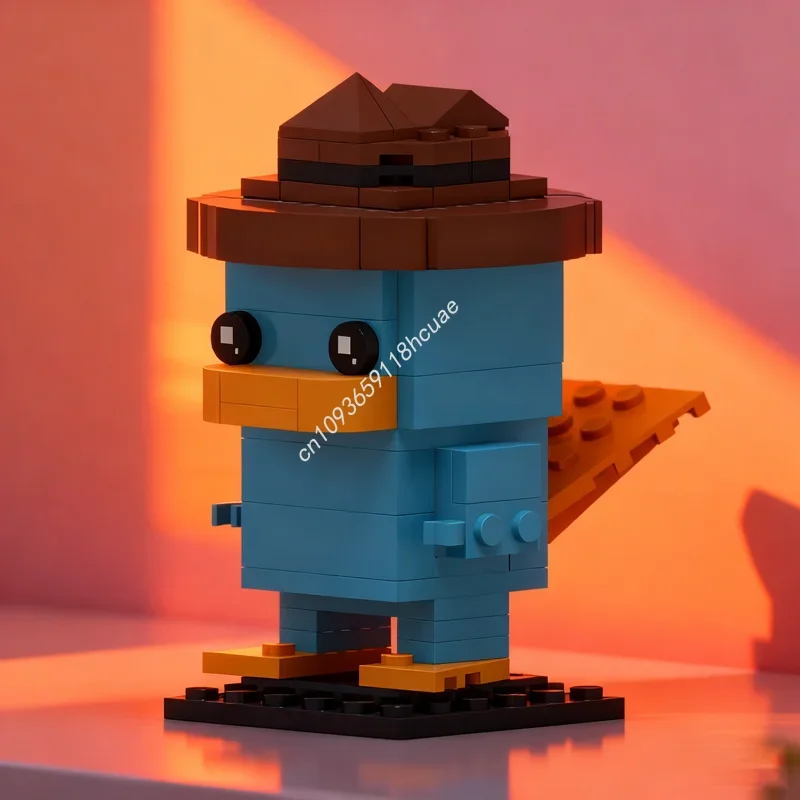 114 pz MOC BrickHeadz Perry L'ornitorinco Brickheadzed Modello di Costruzione di Giocattoli Blocchi di Costruzione FAI DA TE Regalo Di Natale Idea Mattoni Per Bambini