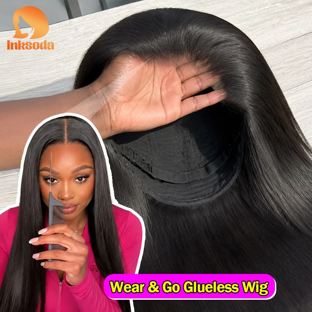 40 Inch Straight 4x4 5x5 Glueless Wig Human Hair Ready To Wear Bone Straight Human Hair Wig 13x4 13x6 HD Transparent Lace Frontal Wig Pre-pluck Human Hair Wig