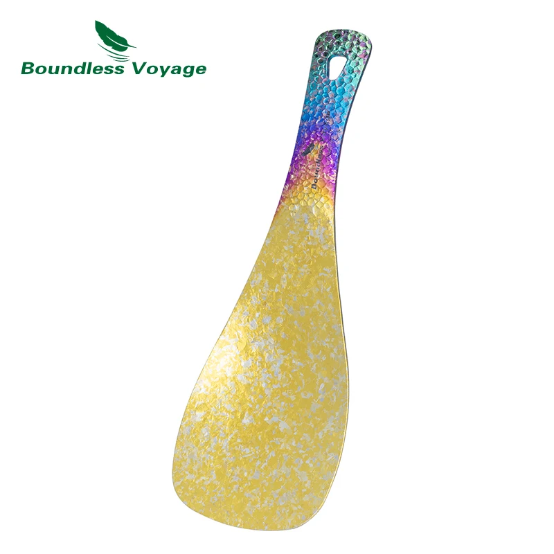

Boundless Voyage Titanium Rice Spoon Short Handle Spoon Cook Shovel Outdoor Camp Household Rice Shovel Scoop Thickened Ti1079T