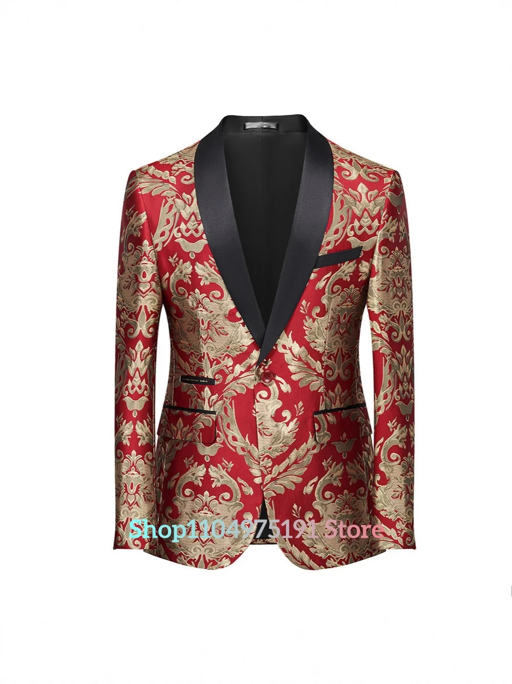 طقم بدلة رجالية من قماش الجاكار ذو لون رقيق بقصة ضيقة على الطراز الأوروبي والأمريكي، بدلة رجالية مكونة من قطعتين (سترة + بنطلون) بدلة عمل