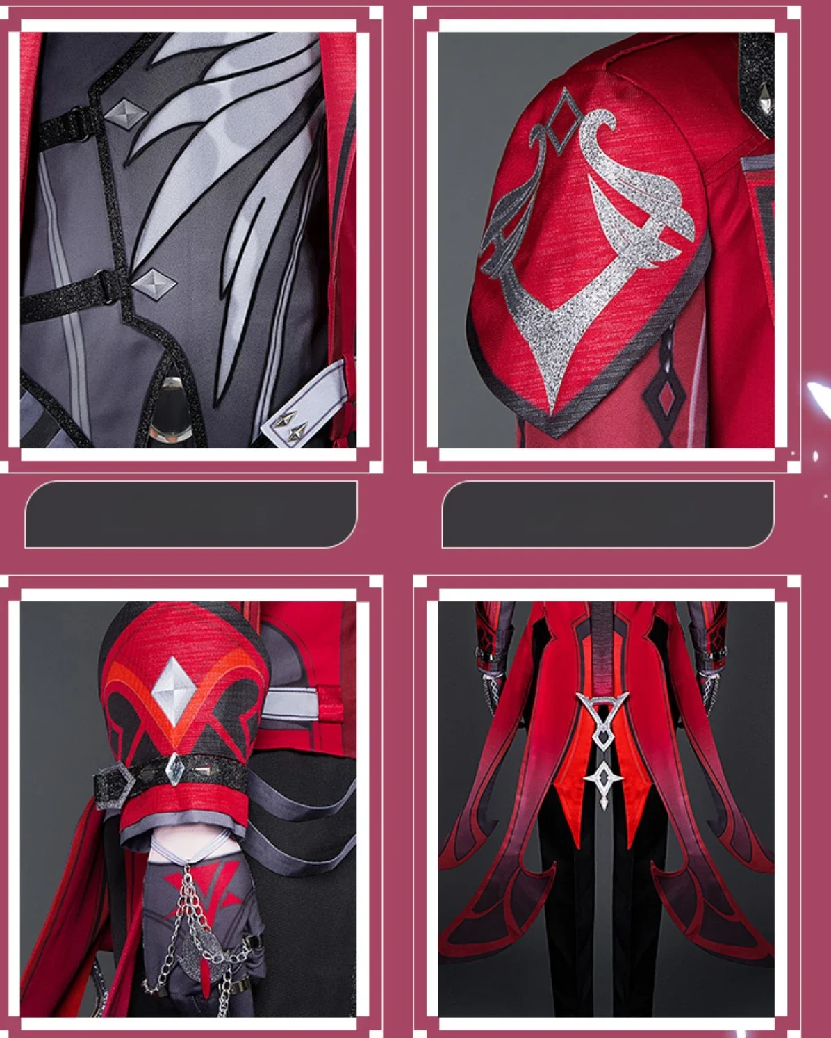 Disfraz de Cosplay de Genshin Impact Diluc para hombres, traje rojo de Dead of Night, Haalloween, hecho a medida