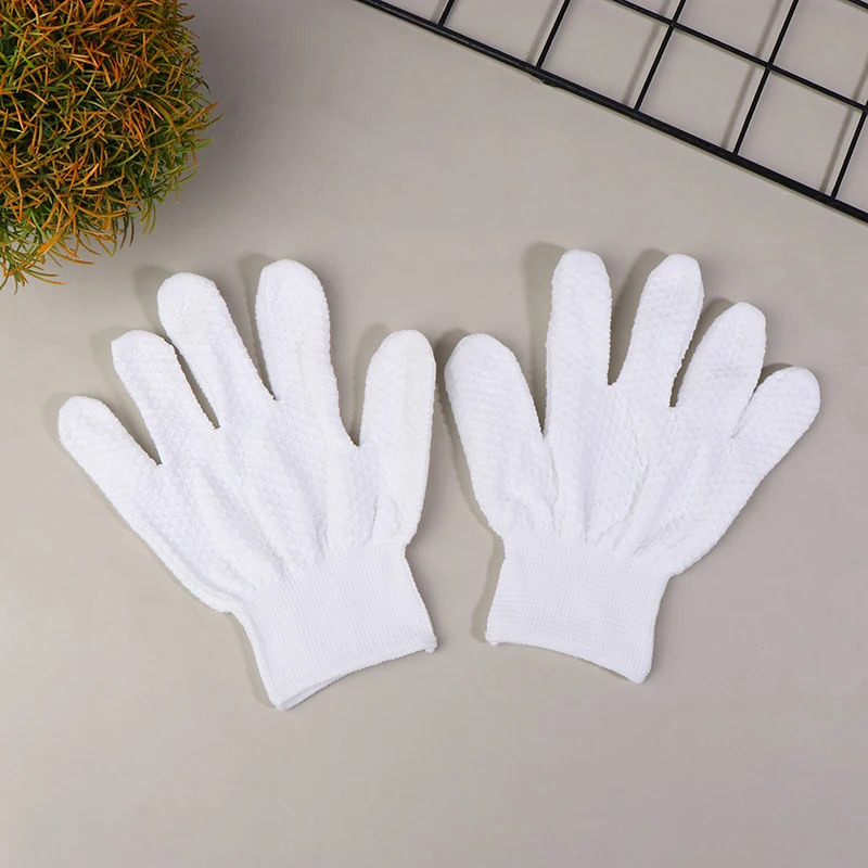 1Pairs الأبيض مكافحة ساكنة قفازات العمل قفازات العمل النايلون الغبار واقية عدم الانزلاق إصلاح الالكترونيات تركيب قفازات