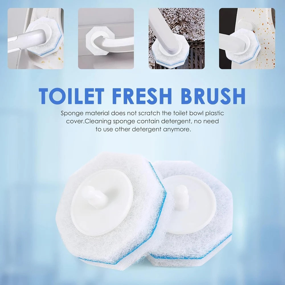 TFTP-60Pcs Upgraded Toilet Brush Wand Disposable Toilet Cleaning Wand Heads Compatible Wand Refills