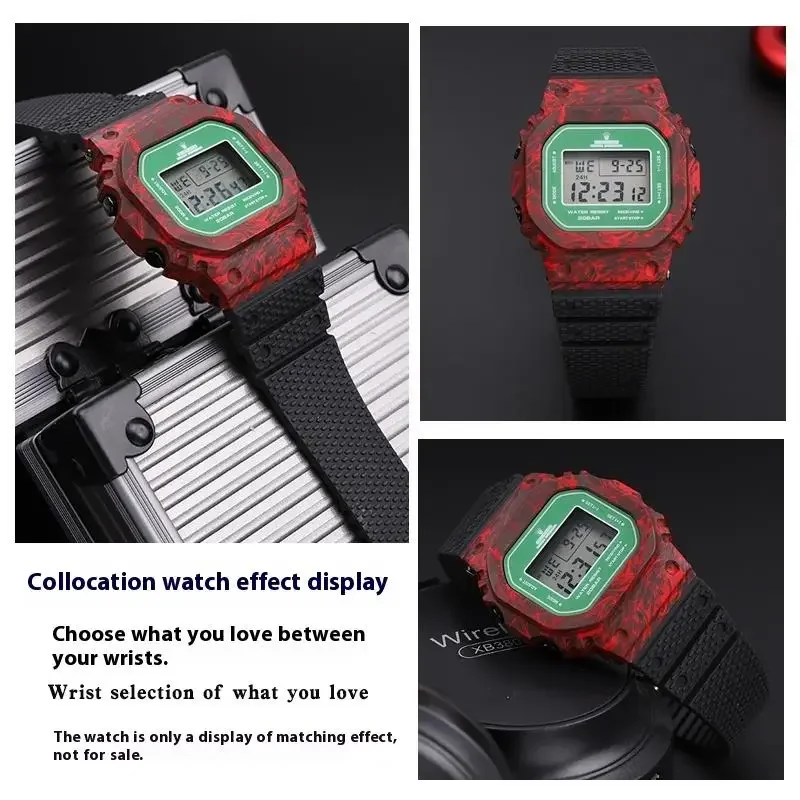 High Quality Fluororubber  Rubber Strap For Casio Modified GMW-B5000 GM-B2100 Fluoro Rubber Watch Band  Folding Buckle Bracelet