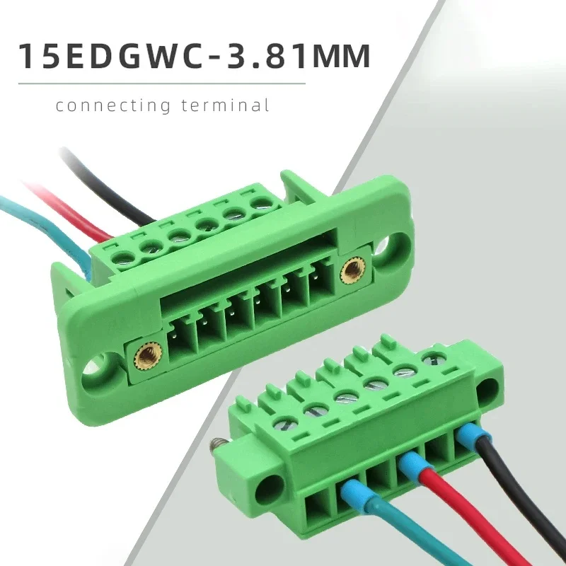 1Set 15EDGWC Pitch 3.81mm 2P/3P/4P/5P/6P/8P/9P Pluggable Terminal Block Connector JM15EDGKM 3.81mm Pitch