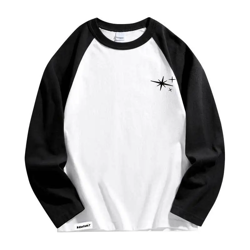 KPOP SHINee ONEW 2024Hola!FM Concert Cotton Long Sleeved T-shirt Fashion Round Neck Color Blocked Raglan Long Sleeves Fans Gift